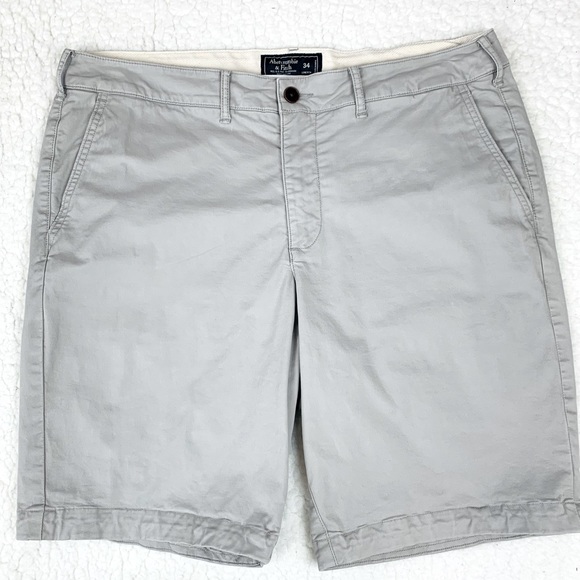 Abercrombie & Fitch Shorts Abercrombie Fitch Mens Chino Shorts Beige Stretch Cotton Size 34